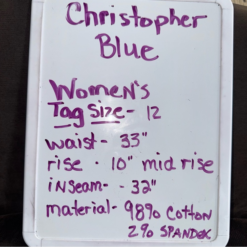 Christopher Blue Jeans Women 12 Mid Rise Straight Stretch Denim Classic Blue - Picture 9 of 10